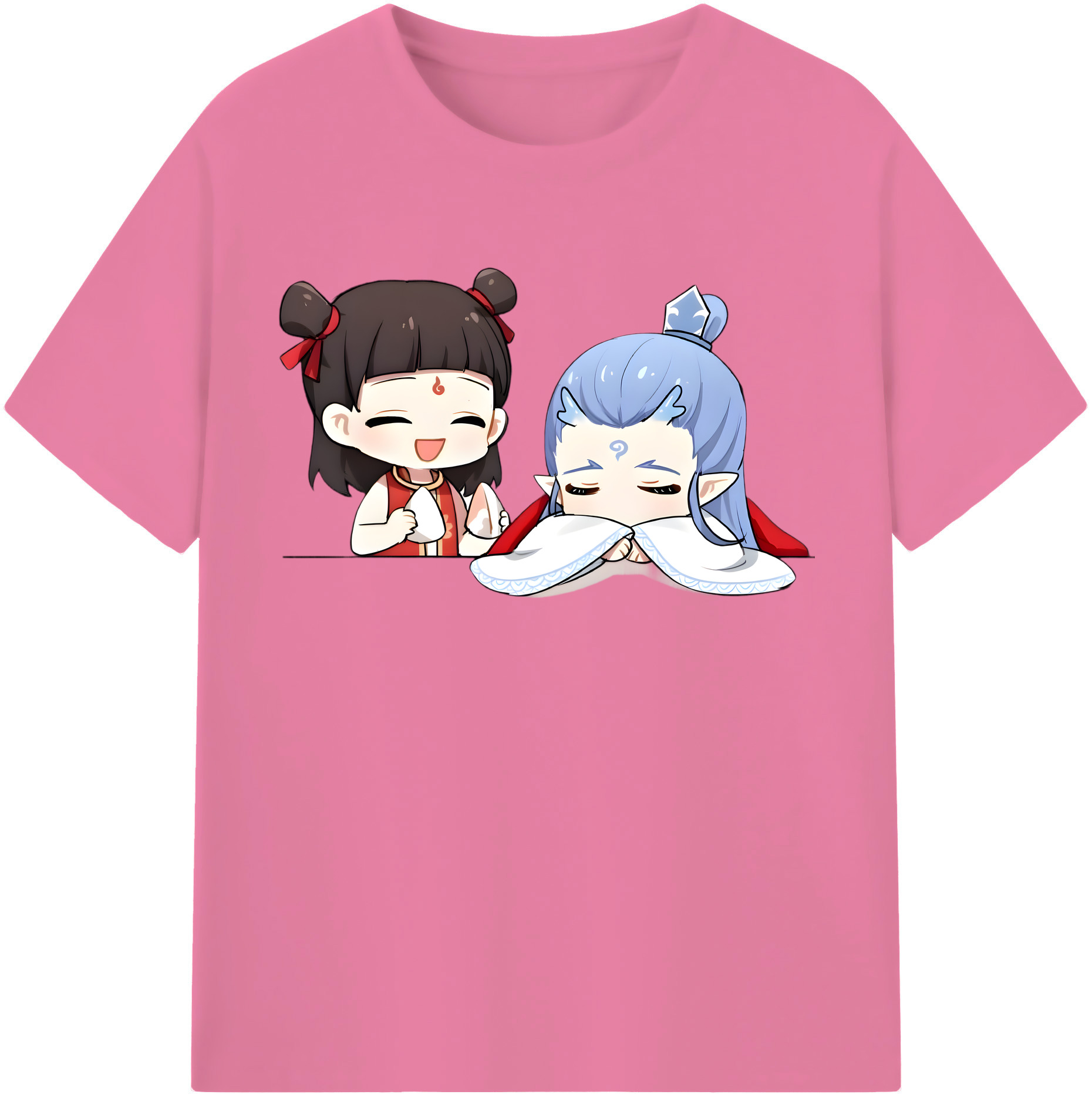 （画像用） Ne Zha 2 ナタ 魔童の大暴れ 綿100％半袖Tシャツ（フロントプリント）